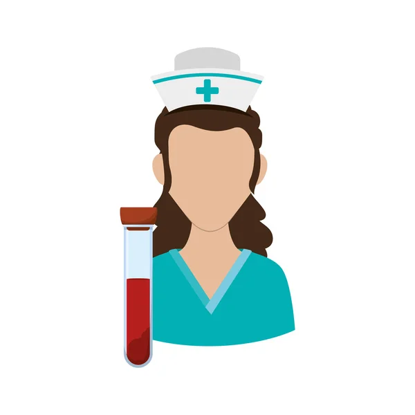 Infirmière en uniforme. Conception de soins médicaux — Image vectorielle