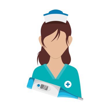 Üniformalı hemşire. Tıbbi bakım tasarımı