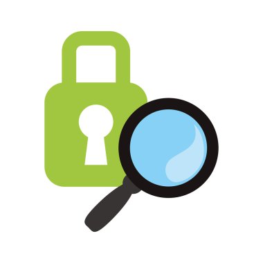 İzole lupe ve medya simgesi tasarımı