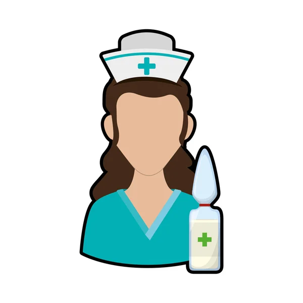 Enfermera con uniforme. Diseño de atención médica — Vector de stock