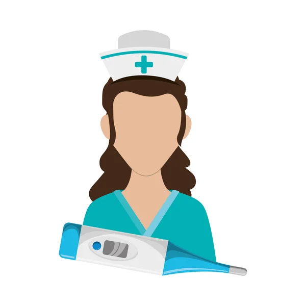 Enfermera con uniforme. Diseño de atención médica — Vector de stock