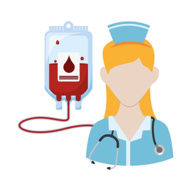 Üniformalı hemşire. Tıbbi bakım tasarımı