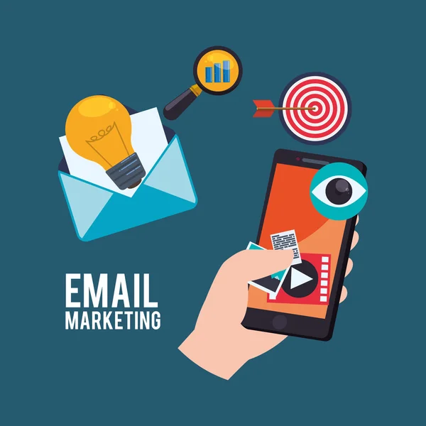 Email marketing y diseño de medios de comunicación — Vector de stock