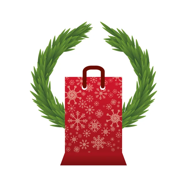 Shopping bag di design Buon Natale — Vettoriale Stock