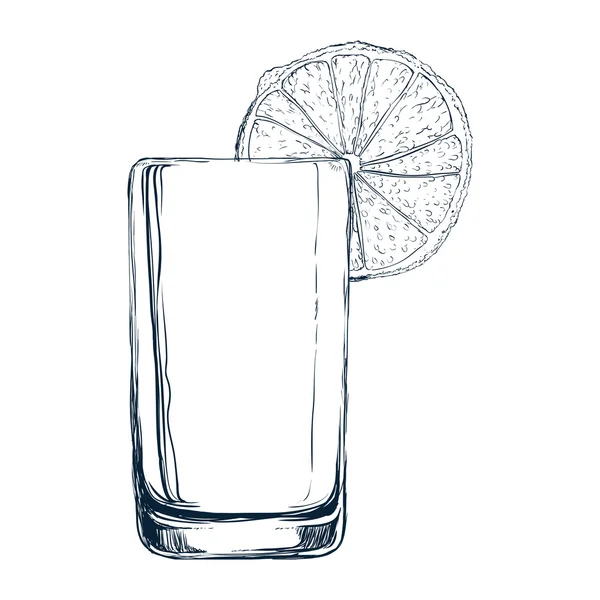 Glass of juice and orange design — Stock Vector