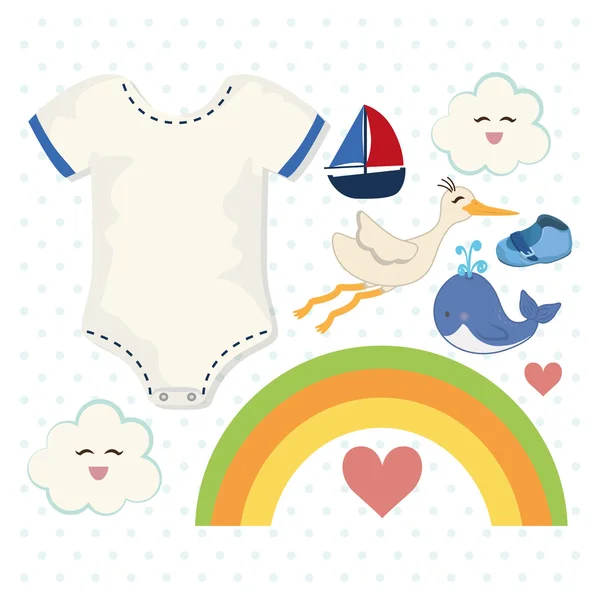 Baby Shower meghívó kártya Design — Stock Vector