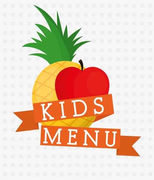 Diseño de menú de frutas y niños — Vector de stock