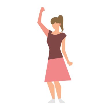 At kuyruklu kadın. Karakter ikonu gibi duruyor.