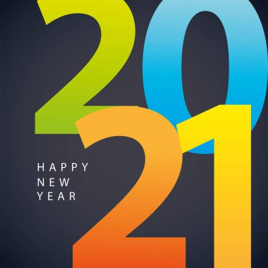 2021 mutlu yıllar renkli numaralar davetiye kartı siyah arkaplan