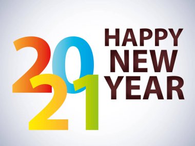 2021 mutlu yeni yıl davetiye kartı kutlaması, renk numaraları tasarımı