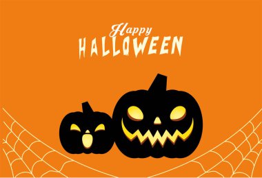 Cadılar Bayramı siyah balkabağı vektör tasarımı