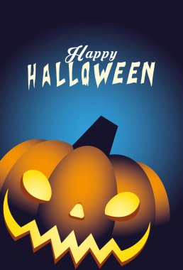 Cadılar Bayramı turuncu kabak vektör tasarımı