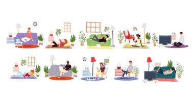 Çalışan, boş zamanlarında, boş zamanlarında, kapalı alanlarda çalışan insanlar.