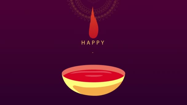 快乐的Bhai dooj庆祝动画与弟弟和妹妹的手和红色油漆 — 图库视频影像