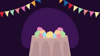 Dua sunağı ve çelenklerle yapılan animasyonlar