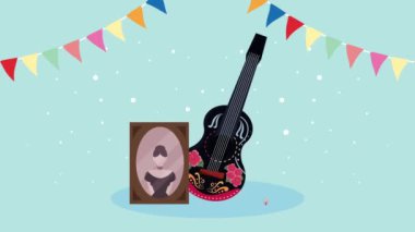 Gitarlı, resimli ve çelenkli animasyonlar