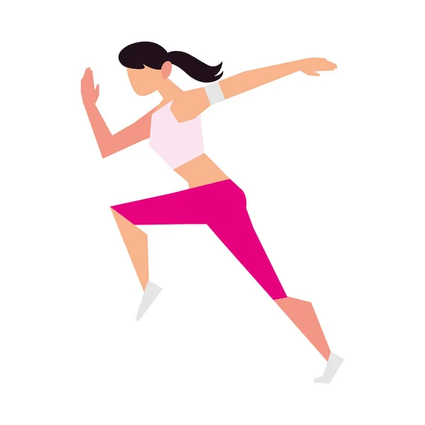 Sport femme course activité sport style de vie plein air — Image vectorielle
