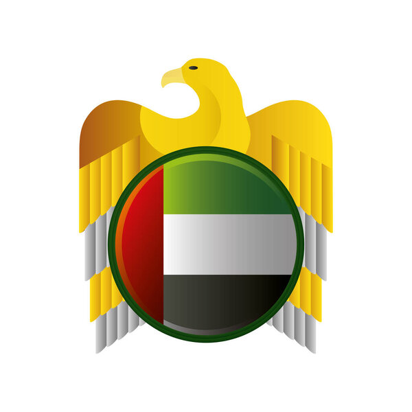 UAE National day, spirit of the union, falcon bird and flag