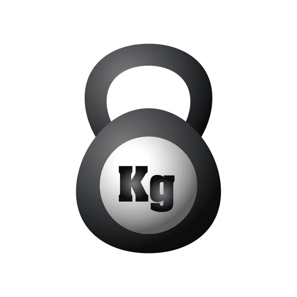 Kettlebell fitness y deporte equiment icono de diseño detallado — Archivo Imágenes Vectoriales