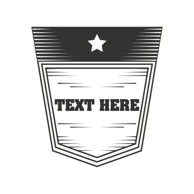 Yıldız desenli kalkan, klasik amblem veya logotype markası