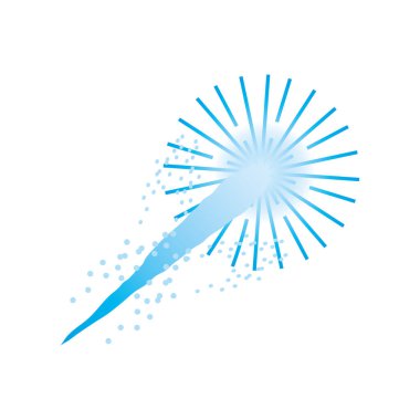 Mavi havai fişekler karnaval şenlik partisinde parıldıyor