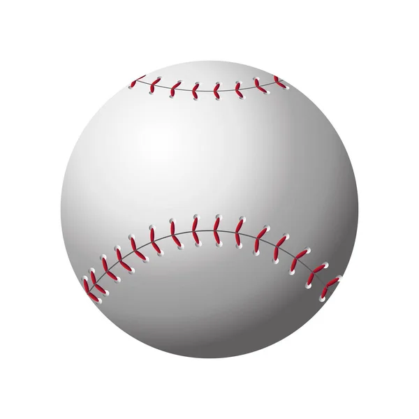 Pelota béisbol deporte equiment diseño detallado icono — Archivo Imágenes Vectoriales