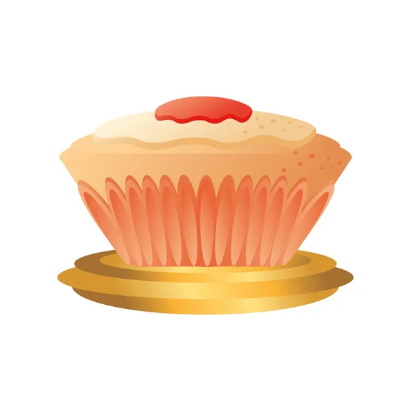Επιδόρπιο cupcake και σνακ κρέμα φρούτων — Διανυσματικό Αρχείο