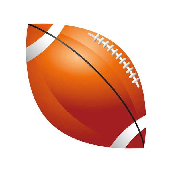 Американский футбольный мяч спорта equiment детальный дизайн значок — стоковый вектор