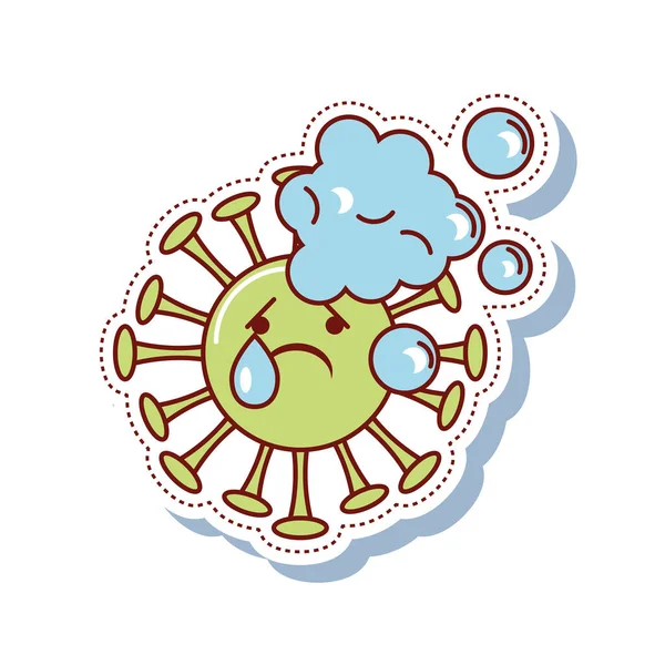 Coronavirus covid 19 virus pathogen outbreak disease sticker icon — Stock Vector