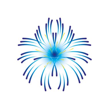 Mavi parlak havai fişekler karnaval şenlik partisini kutluyor