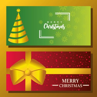 Mutlu Noeller, hediye ağacı kurdelesi kar dekorasyon afişleri