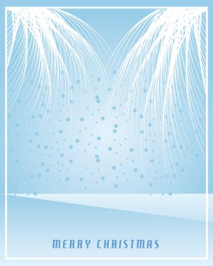 Mutlu Noeller, tebrik kartı sırayla düşüyor. Beyaz parıltılı mavi kış arka planı.