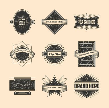 Vintage amblem ya da logotype marka seti, elementler, iş işaretleri