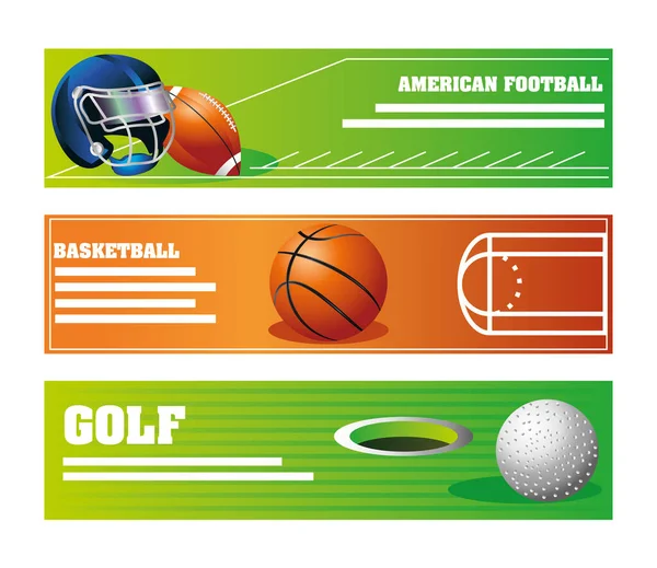 Ballon sport equiment casque balle golf basket détail conception icône — Image vectorielle