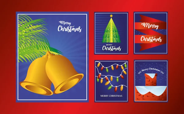Wesołych Świąt, ikon świątecznych kartek dekoracyjnych — Wektor stockowy