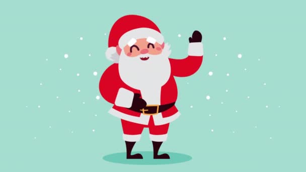 Veselé Vánoce animace s postavou Santa Clause — Stock video