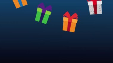 Mutlu Noel animasyonları Hediye yağmurlarıyla