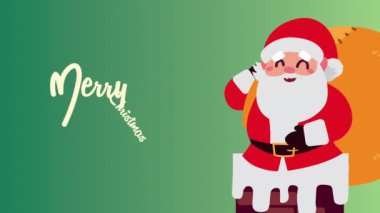 Mutlu noeller. Noel Baba 'yla Mutlu animasyonlar.