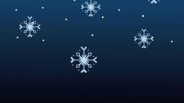 Kar fırtınası sahnesiyle mutlu noel animasyonları