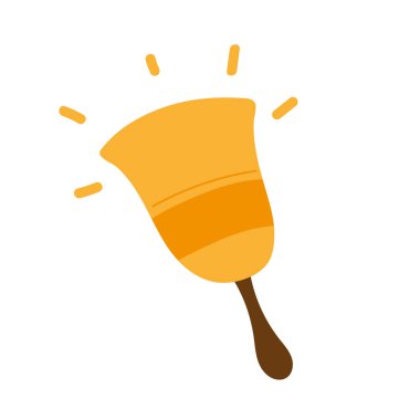 Ahşap saplı altın çan izole tasarım