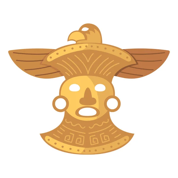 Oro azteca étnica ornamento tesoro tribal — Vector de stock