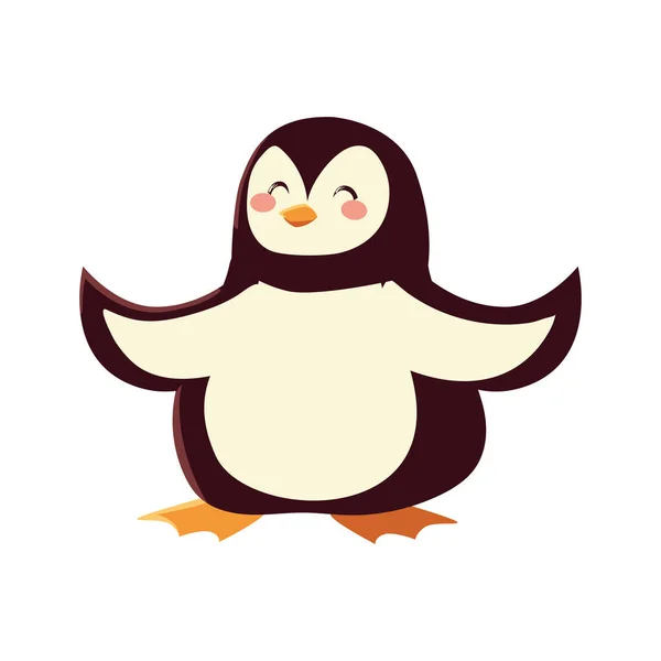 Niedliche Pinguin-Cartoon-Ikone isoliertes Design — Stockvektor