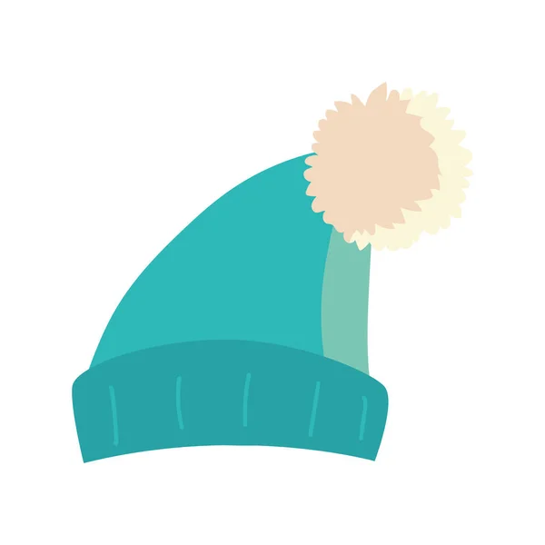 Téli kalap meleg ruhák ikon elszigetelt design — Stock Vector