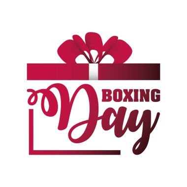 boxing day, christmas seasonal offer lettering gift sale template