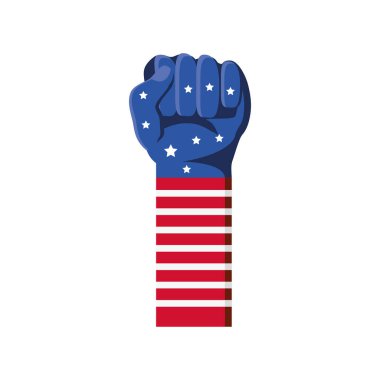 Martin Luther King Day, american flag in raised hand