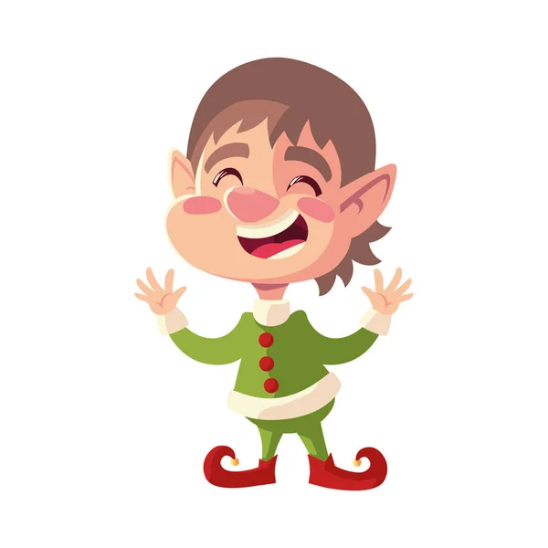 Jul hjälpare av Santa tecknad ikon isolerad design — Stock vektor