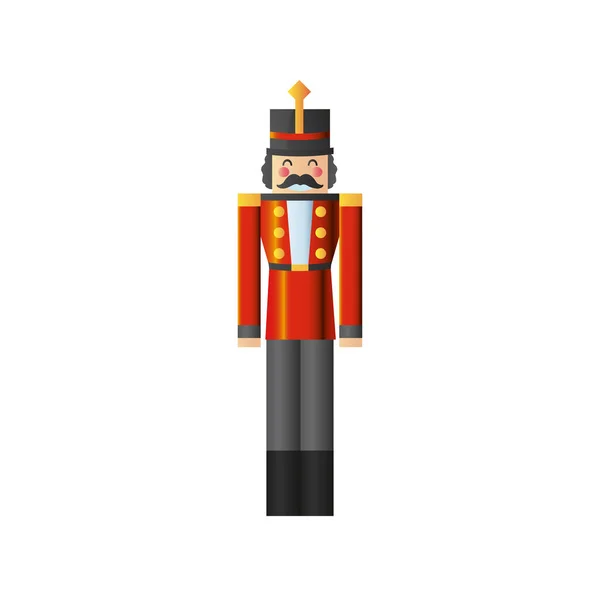 Merry christmas, nutcracker character on white background — Image vectorielle