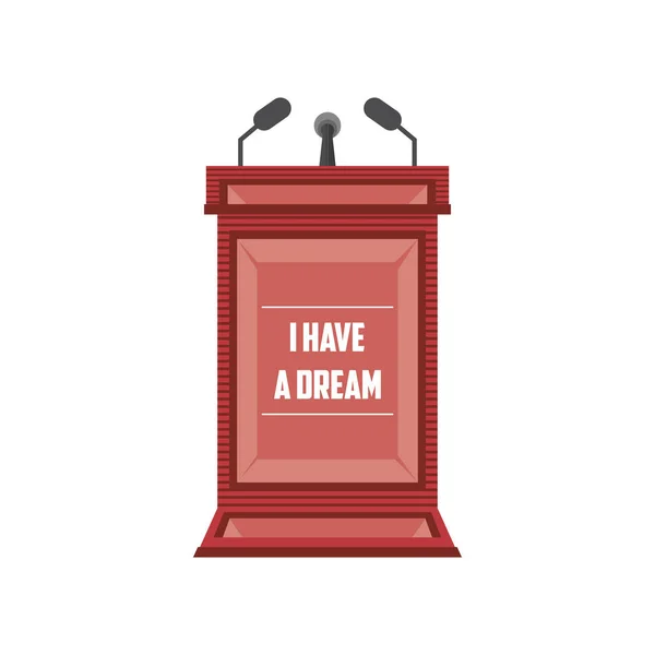 Martin Luther King Day, i have a dream inscription on podium with microphones — Stockvector