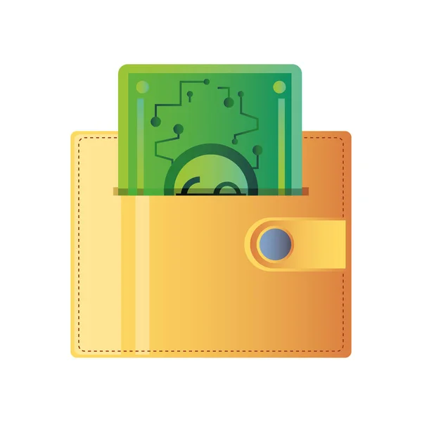 Online shopping, wallet money payment icon isolated design — Stock Vector