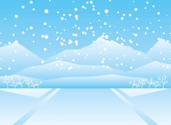 Invierno paisaje panorama nieve cubierto árboles nieve fondo — Vector de stock